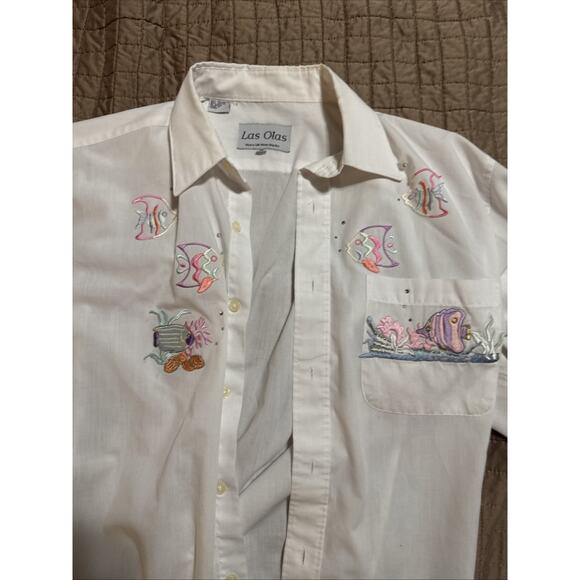Las Olas embroidered shirt M - Picture 2 of 8